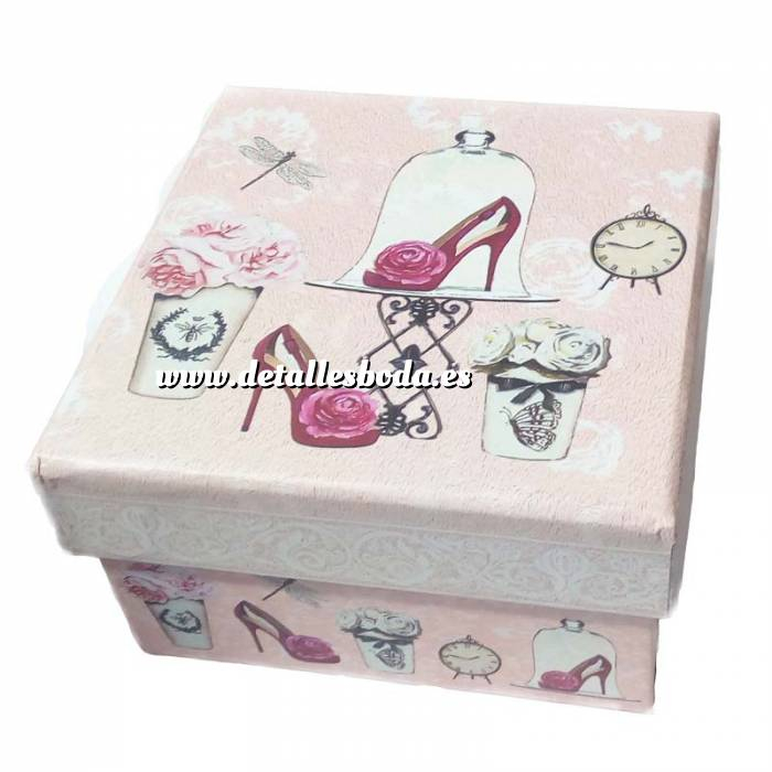 Imagen Cajitas para regalo Caja rosa vintage 9.5 x 9.5 x 5.5 MODELOS SURTIDOS 