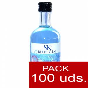1 Ginebra - Ginebra SK Blue Dry Gin 5cl - CR CAJA DE 100 UDS