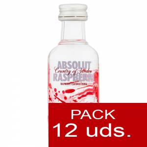 6 Vodka - Vodka Absolut Raspberri 5cl - CR 1 PACK DE 12 UDS