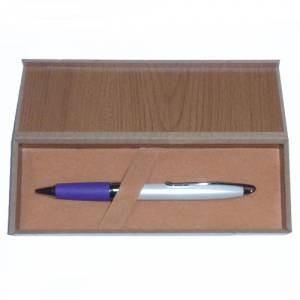 Boligrafos - Boligrafo Blanco y Morado en caja de madera (Últimas Unidades) 