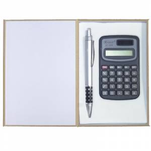 Para Hombre - set bolígrafo y calculadora en caja de madera (Últimas Unidades) 