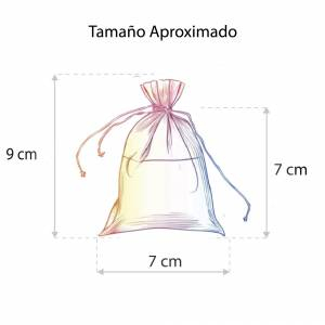 Imagen Tamaño 07x09 cms Bolsa de organza BLANCA 7x9 - CAPACIDAD 7x7.5 cms. 