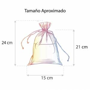 Imagen Tamaño 15x24 cms. Bolsa de organza Morada 15x24 capacidad 14x21 cms. 